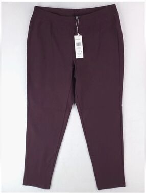 Eileen Fisher Pants Womens 3X Burgundy Crepe Casis Slim Ankle Pant Stretch $168